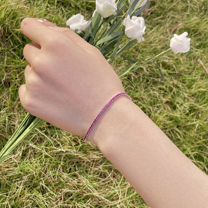 Angela Jewelry] Strahlend buntes Party-Armband im Rundschliff