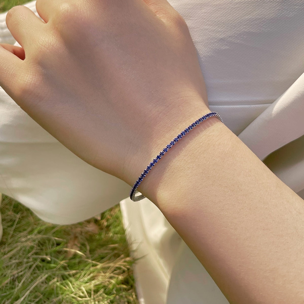 Angela Jewelry] Strahlend buntes Party-Armband im Rundschliff