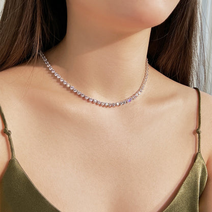 Angela Jewelry]Verzierte Tenniskette mit Herzschliff