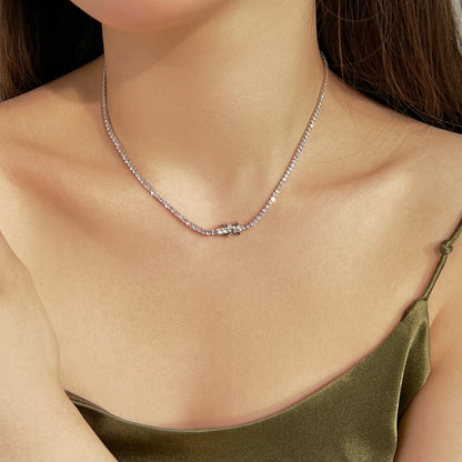 Angela Jewelry]Zarte Tenniskette in runder Form