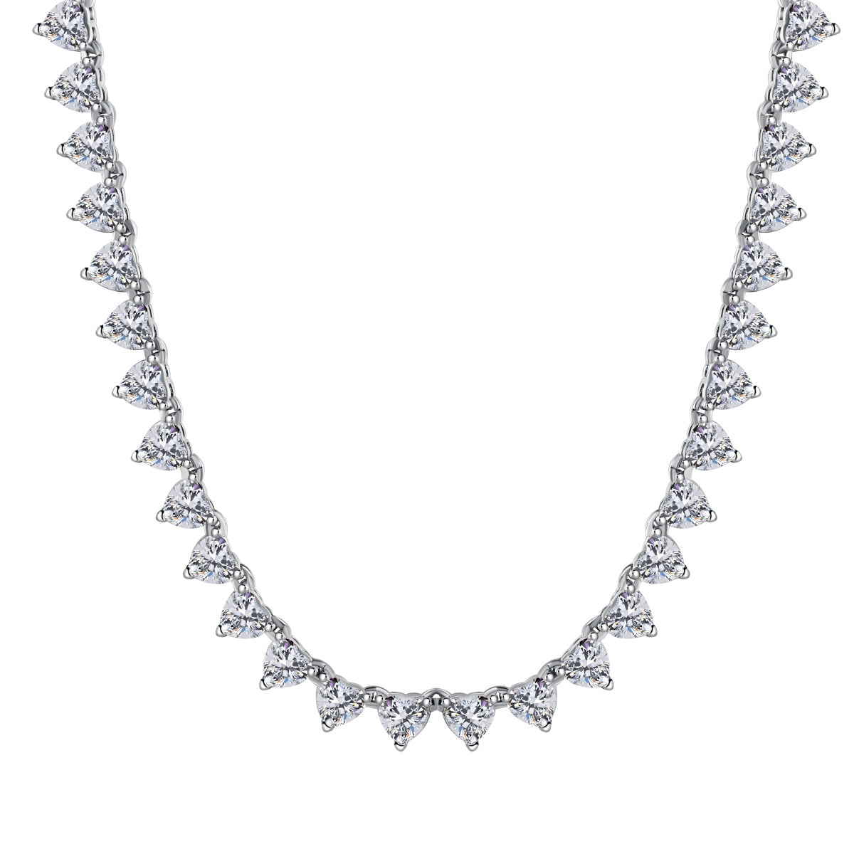 Angela Jewelry]Verzierte Tenniskette mit Herzschliff