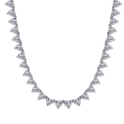 Angela Jewelry]Verzierte Tenniskette mit Herzschliff