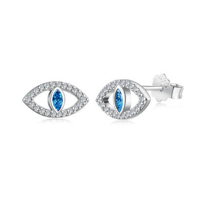 Angela Jewelry] Blaue Teufelsaugen Hohlohrstecker