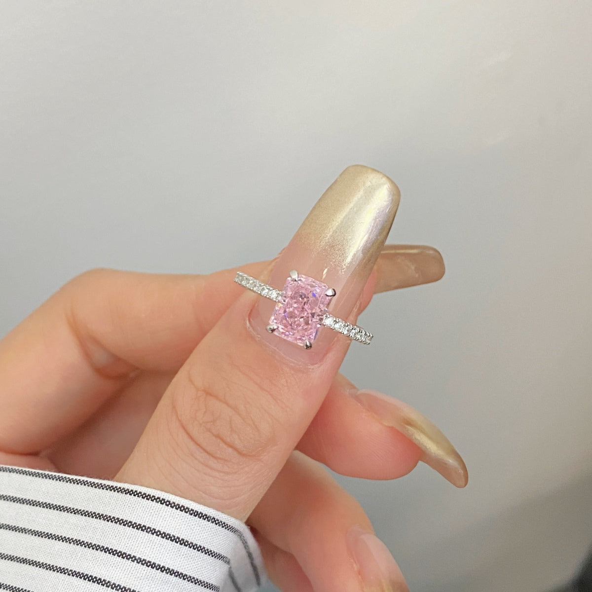 Angela Jewelry]2,0 Karat schillernder funkelnder Partyring im Radiantschliff