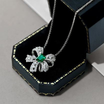 Angela Jewelry]Luxuriöse Halskette in Blumenform mit Smaragdschliff