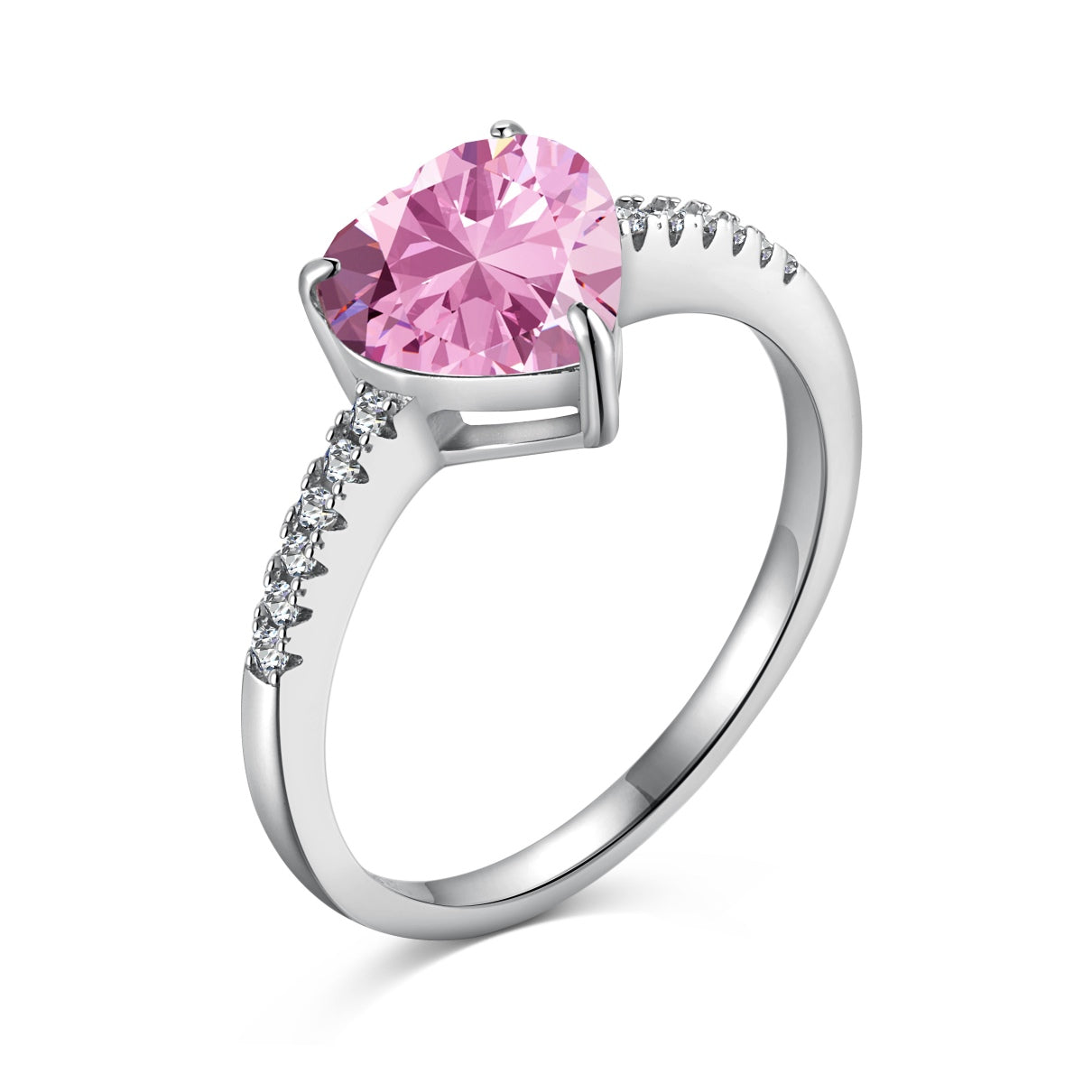 Angela Jewelry]2,0 Karat schillernder, glänzender Herzschliff-Liebhaberring