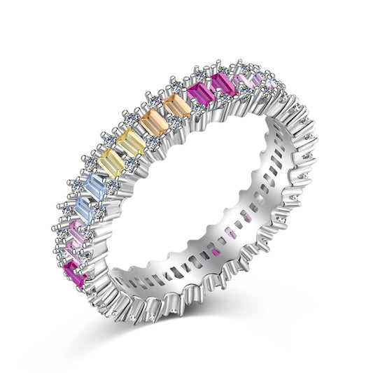 Angela Jewelry]Splashy Ornate Emerald Cut Cocktail Ring
