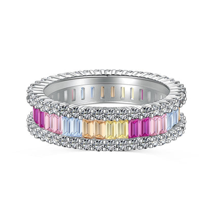 Angela Jewelry]Zierlicher Kaleidoskop-Ring im Smaragdschliff
