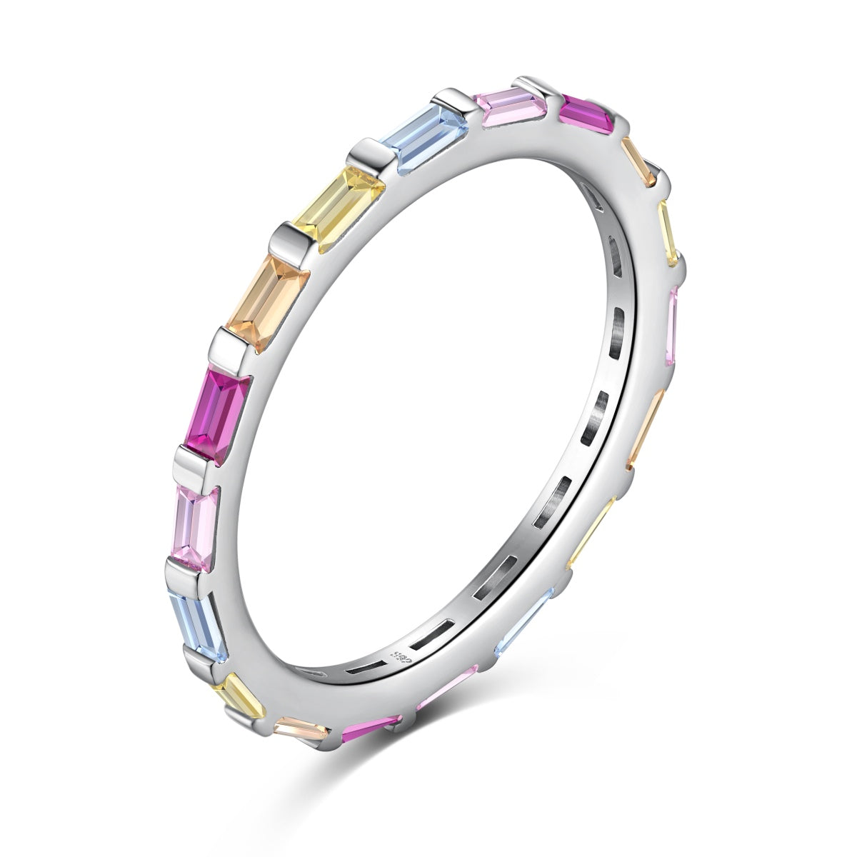 Angela Jewelry]Exquisiter mehrfarbiger Smaragdschliff-Tagesring