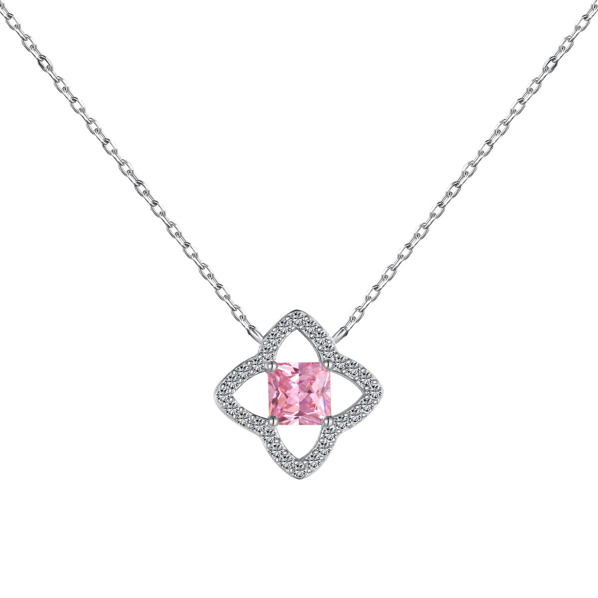 Angela Jewelry]Exquisite Halskette in Blumenform mit Prinzessschliff