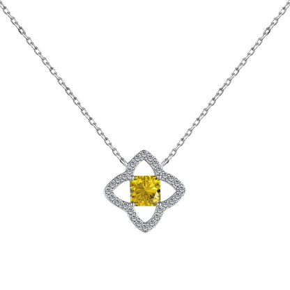 Angela Jewelry]Exquisite Halskette in Blumenform mit Prinzessschliff