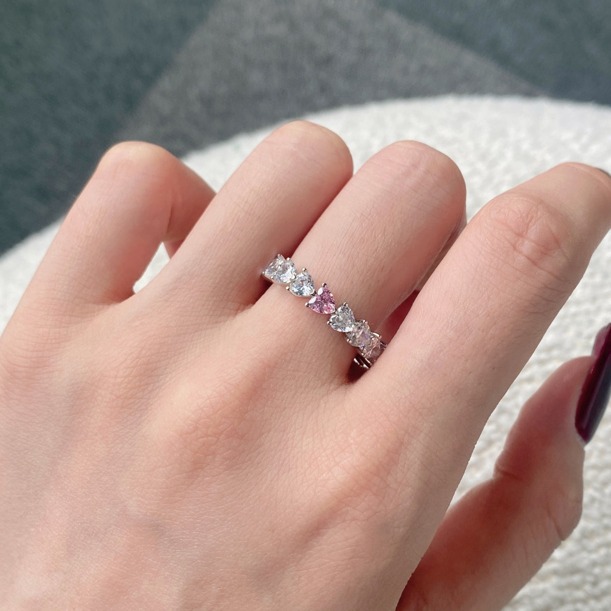 Angela Jewelry]0,25 Karat Radiant Romance Herzschliff-Liebhaberring