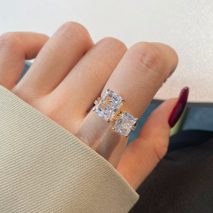 Angela Jewelry]4,0 Karat verzierter, bezaubernder Bankettring im Radiandschliff