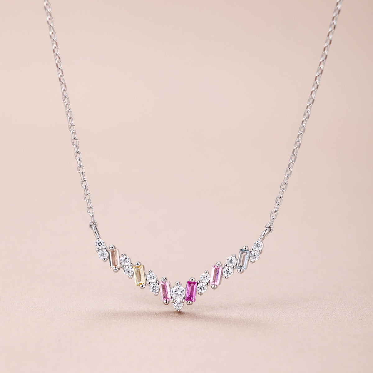 Angela Jewelry]Schillernde Regenbogen-Halskette