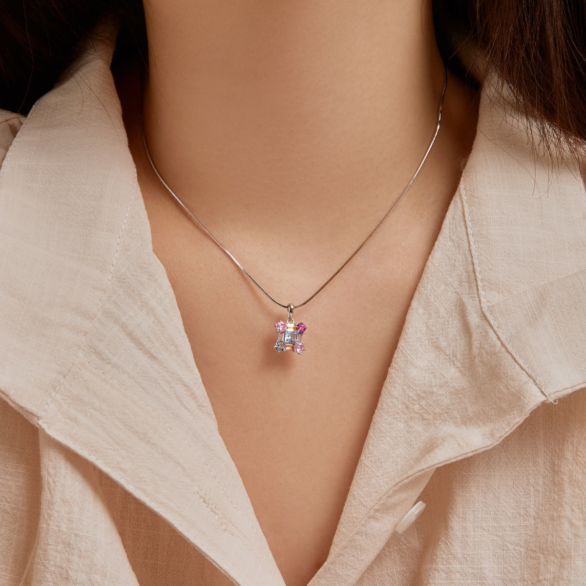 Angela Jewelry]Wunderschöne mehrfarbige Halskette