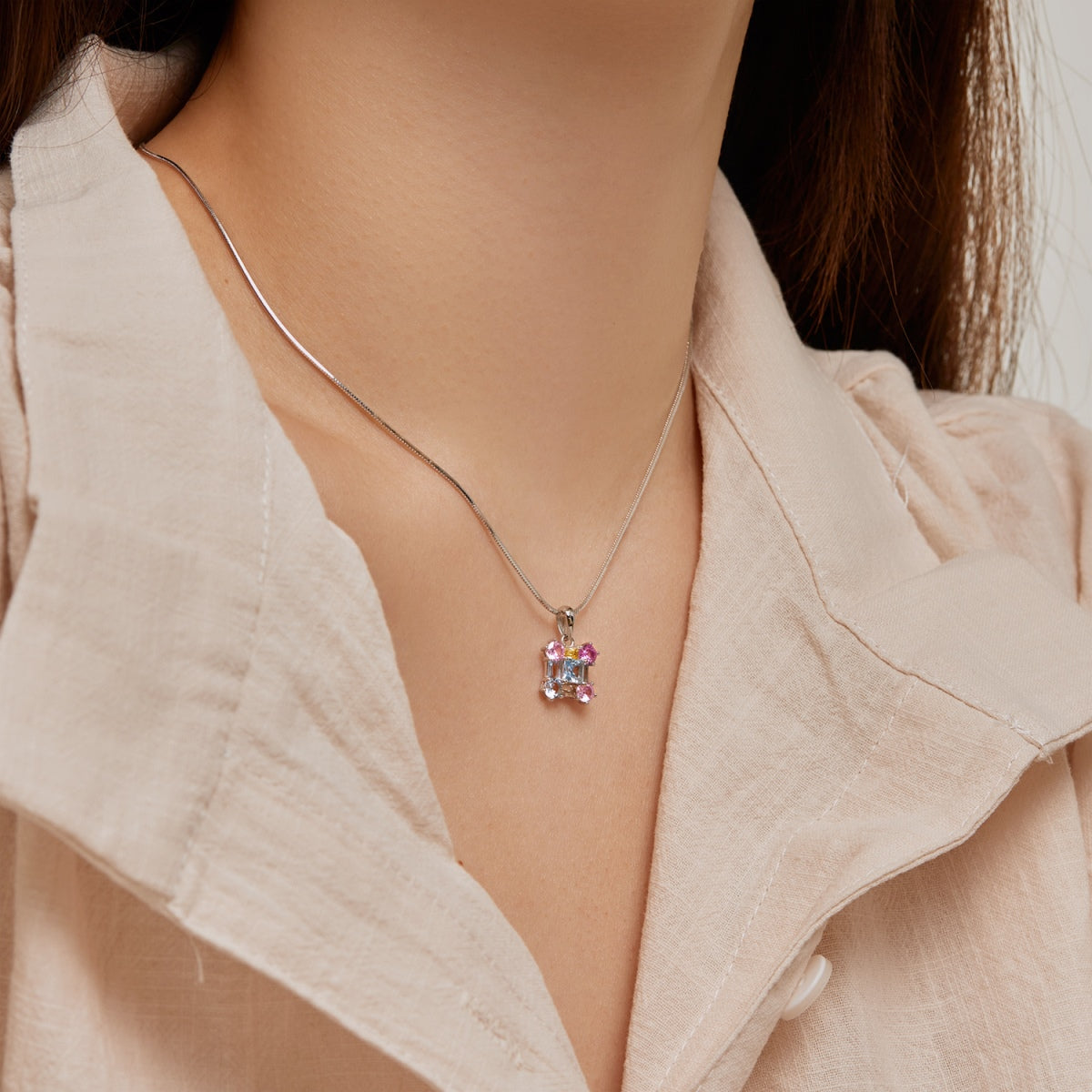 Angela Jewelry]Wunderschöne mehrfarbige Halskette