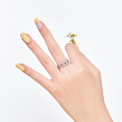 Angela Jewelry] Funkelnder, lebendiger Smaragdschliff-Ring für den Alltag