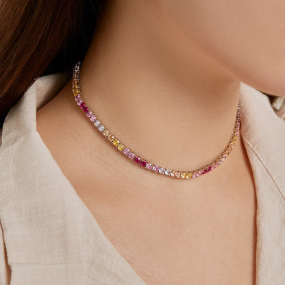 Angela Jewelry]Zarte bunte Tenniskette