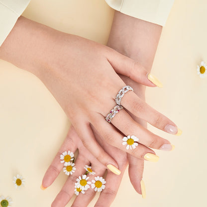 Angela Jewelry] Funkelnder, lebendiger Smaragdschliff-Ring für den Alltag