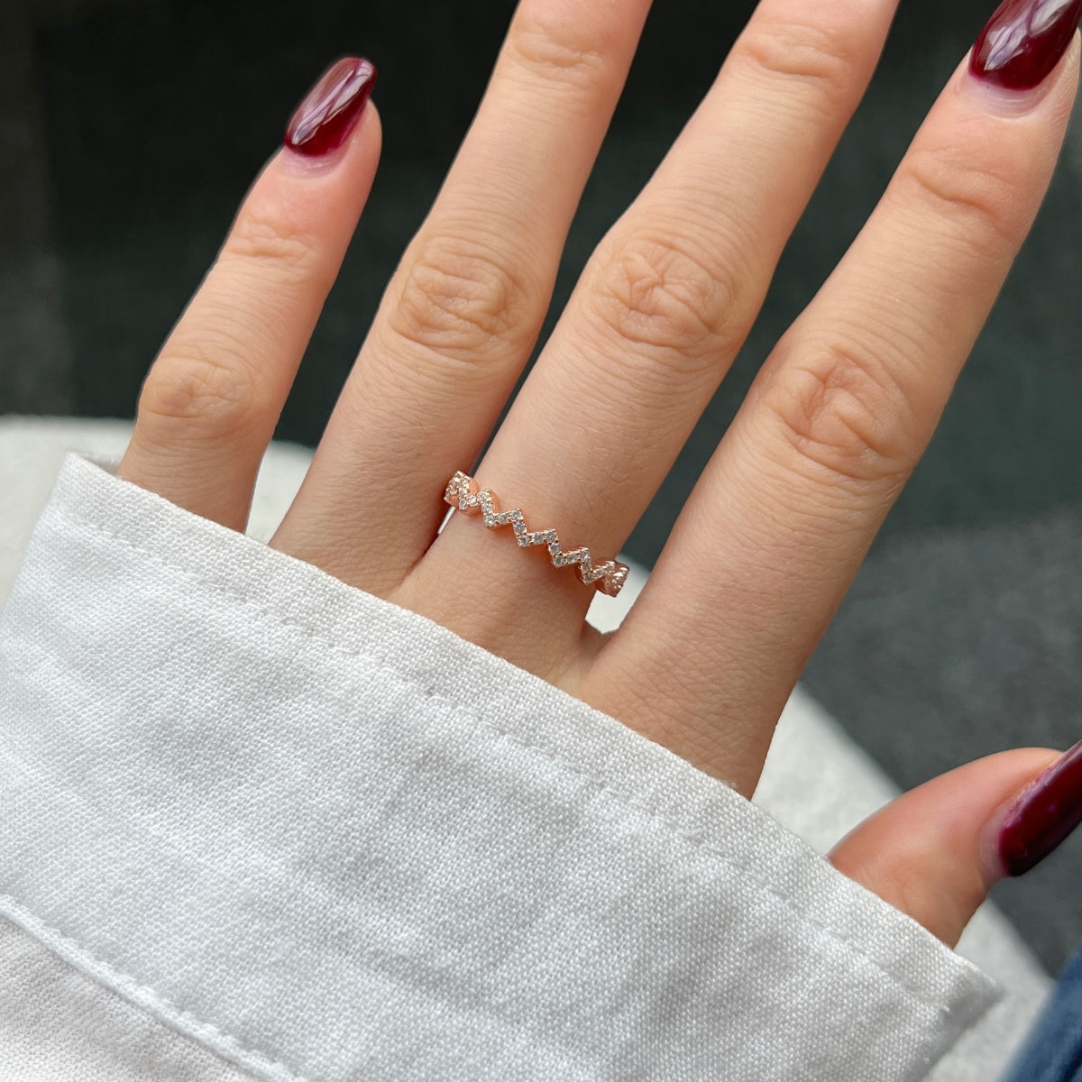 Angela Jewelry]Zarter, bezaubernder Ring in Wellenform für den Alltag