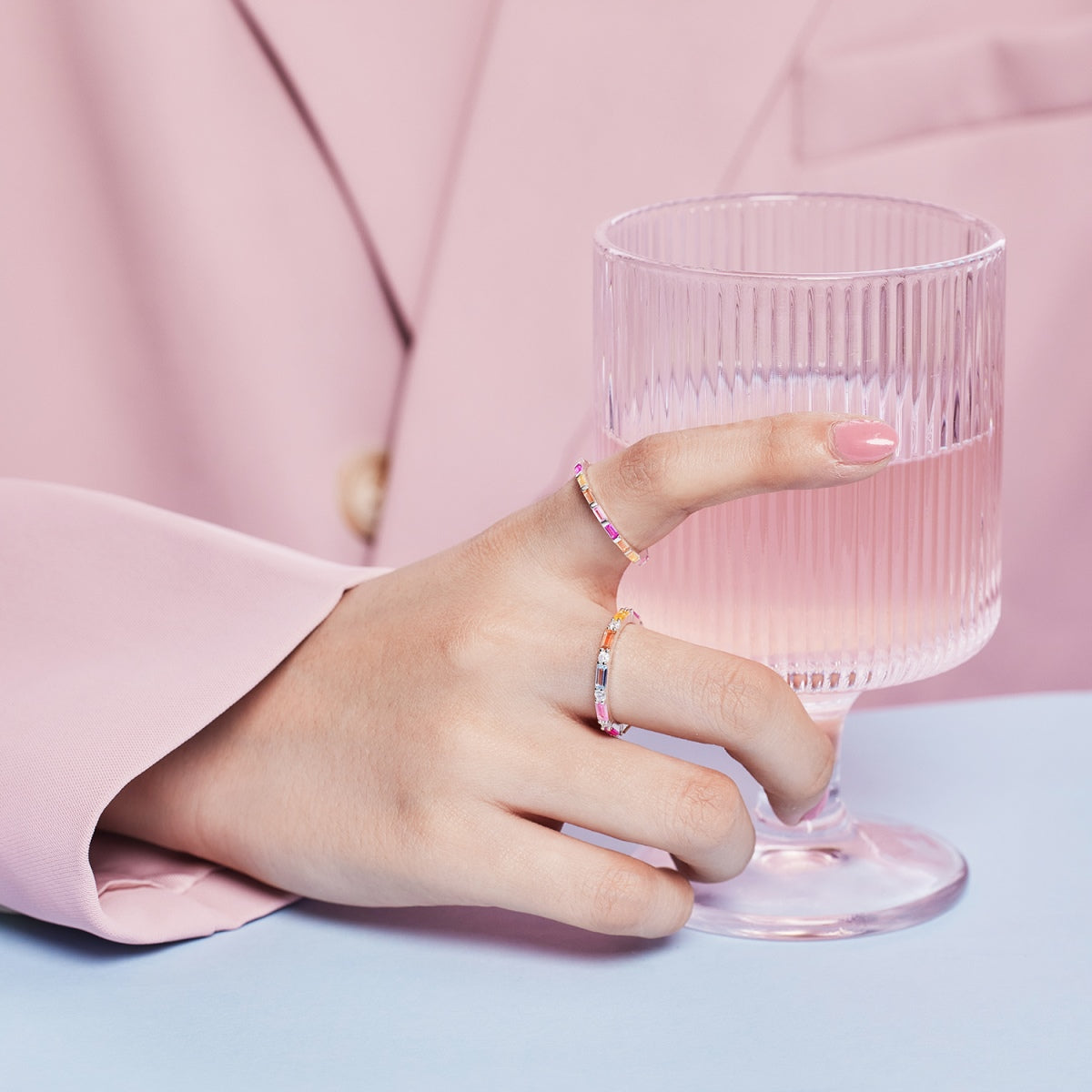 Angela Jewelry]Lively In Shades Elegant Radiant Cut Daily Ring
