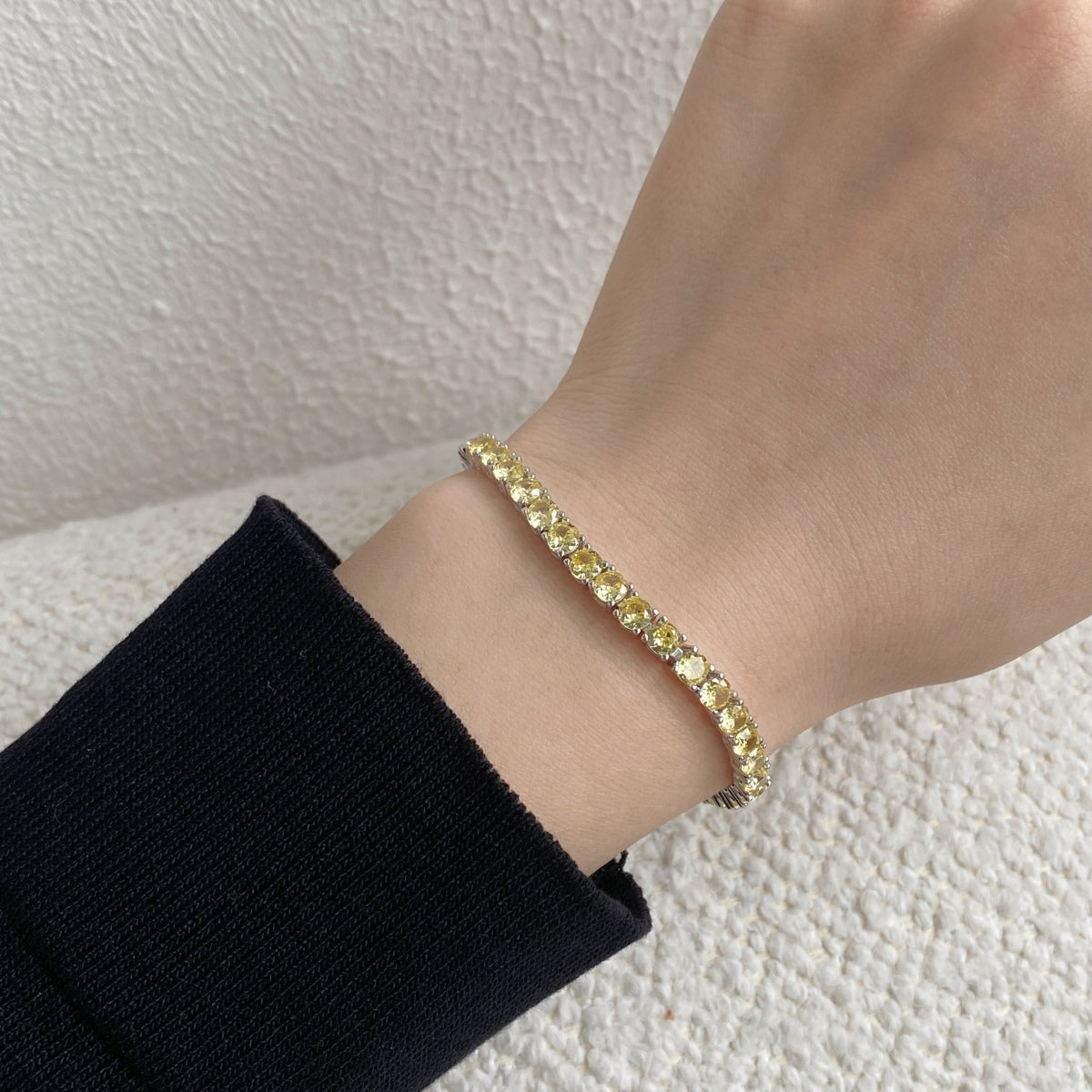 アンジェラジュエリー]華やかなラウンドカットのテニスブレスレット