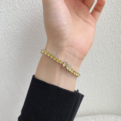 アンジェラジュエリー]華やかなラウンドカットのテニスブレスレット
