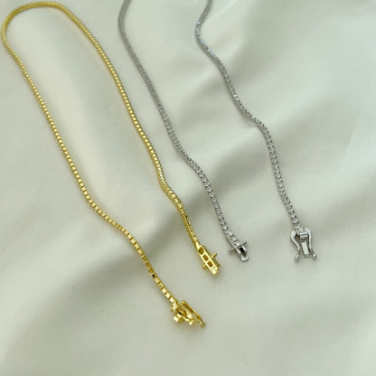 Angela Jewelry]Zarte Tenniskette in runder Form