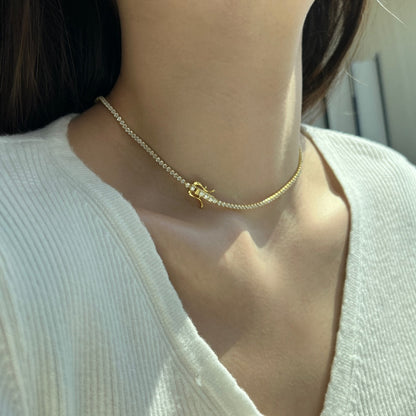 Angela Jewelry]Zarte Tenniskette in runder Form
