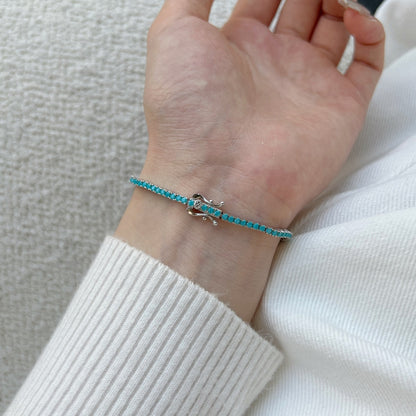 アンジェラジュエリー] まばゆいばかりの美しいラウンドカットのデイリーブレスレット
