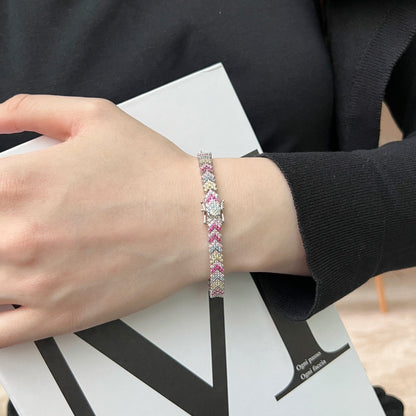 アンジェラジュエリー]華やかな輝きのラウンドカットパーティーブレスレット
