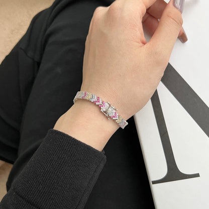 アンジェラジュエリー]華やかな輝きのラウンドカットパーティーブレスレット
