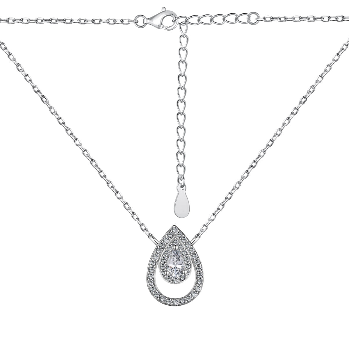 Angela Jewelry]Funkelnde Halskette im Birnenschliff