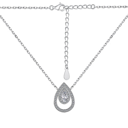 Angela Jewelry]Funkelnde Halskette im Birnenschliff