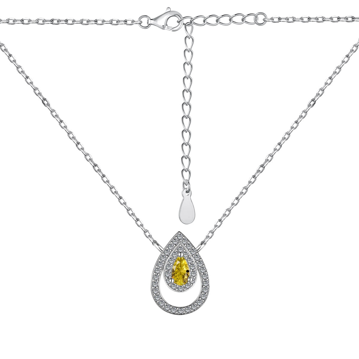 Angela Jewelry]Funkelnde Halskette im Birnenschliff
