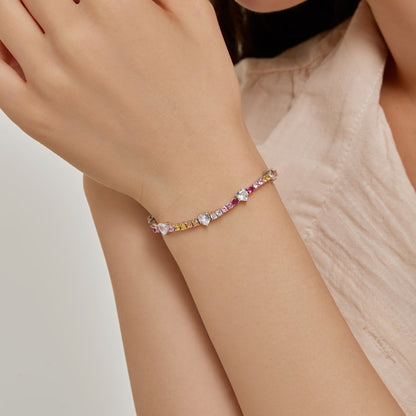 Angela Jewelry] Romantisches Armband in Herzform mit rundem Schliff