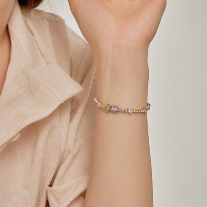 Angela Jewelry] Romantisches Armband in Herzform mit rundem Schliff