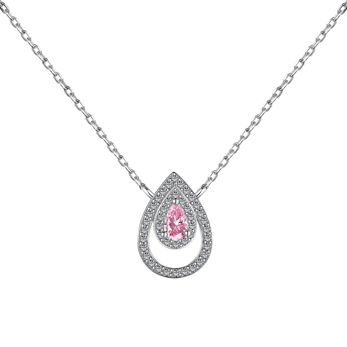Angela Jewelry]Funkelnde Halskette im Birnenschliff
