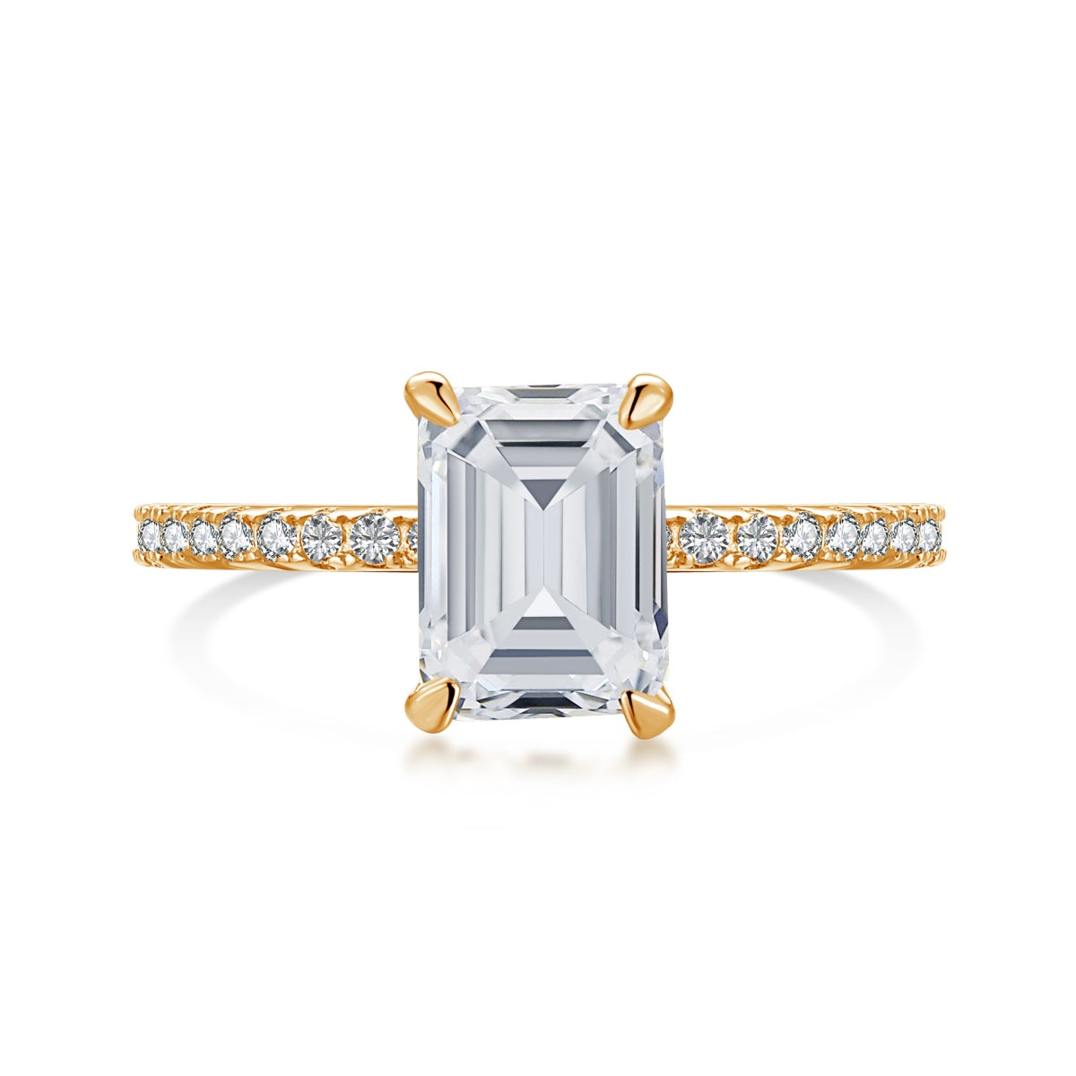 Angela Jewelry]2,0 Karat funkelnder Partyring im verzierten Radiantschliff