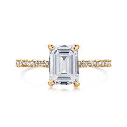 Angela Jewelry]2,0 Karat funkelnder Partyring im verzierten Radiantschliff