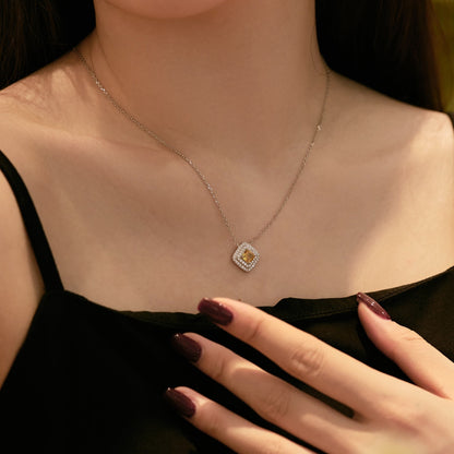 Angela Jewelry]Funkelnde Halskette im Asscher-Schliff