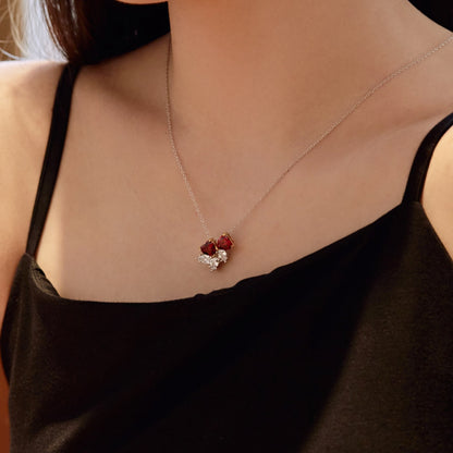 Angela Jewelry]Zierliche rote Herzkette