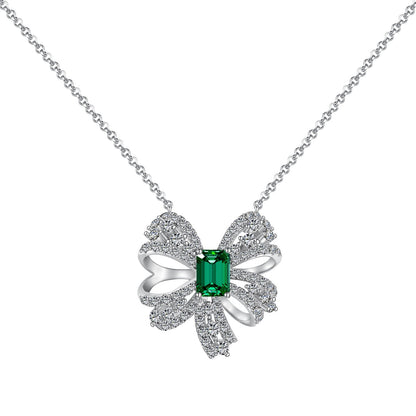 Angela Jewelry]Luxuriöse Halskette in Blumenform mit Smaragdschliff
