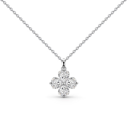 Angela Jewelry]Heart-Shaped Four-Leaf Clover Bead Necklace