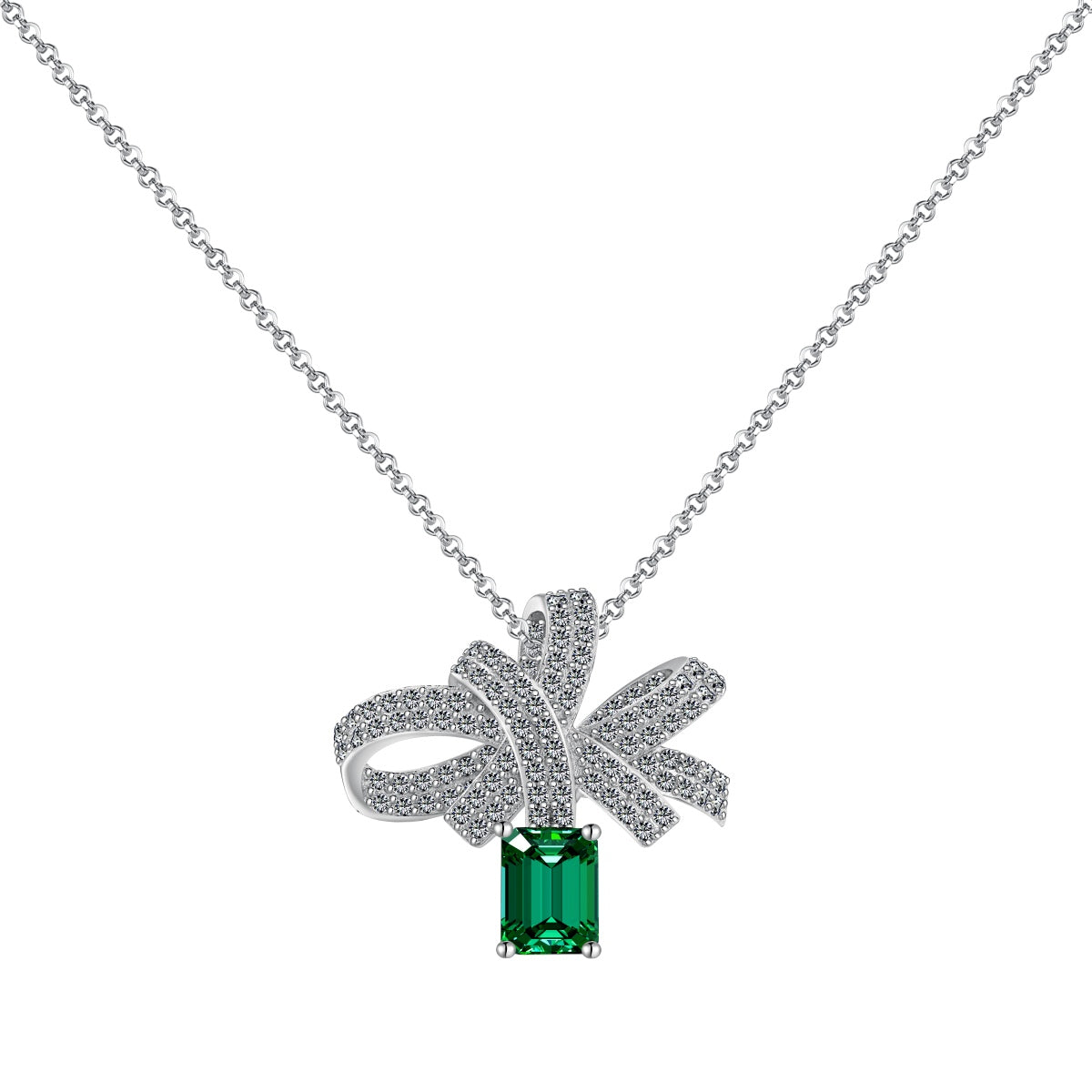 Angela Jewelry]Luxuriöse Halskette in Blumenform mit Smaragdschliff