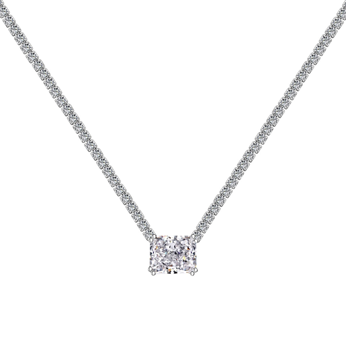 Angela Jewelry]4,0 Karat Elegante Halskette im Radiantschliff