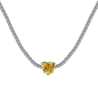 Angela Jewelry]2,0 Karat funkelnde Halskette im Tennis-Herzschliff
