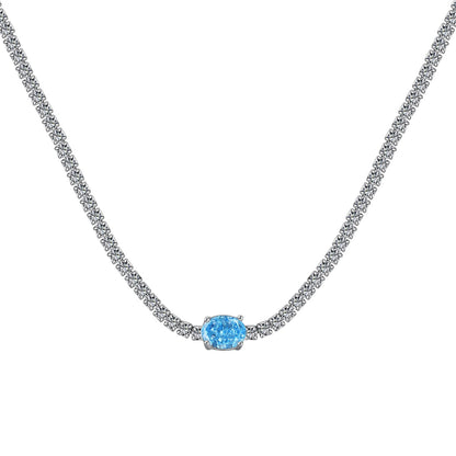 Angela Jewelry]1,0 Karat glänzende Halskette im Ovalschliff