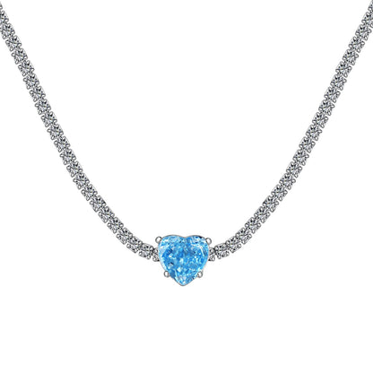 Angela Jewelry]2,0 Karat funkelnde Halskette im Tennis-Herzschliff