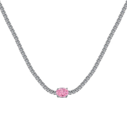 Angela Jewelry]1,0 Karat glänzende Halskette im Ovalschliff